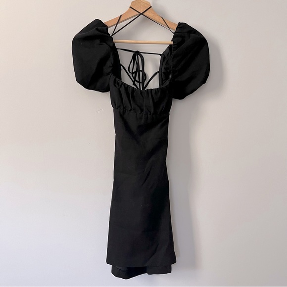 ✨SOLD✨ Zara Linen Blend Black Dress - Picture 3 of 8